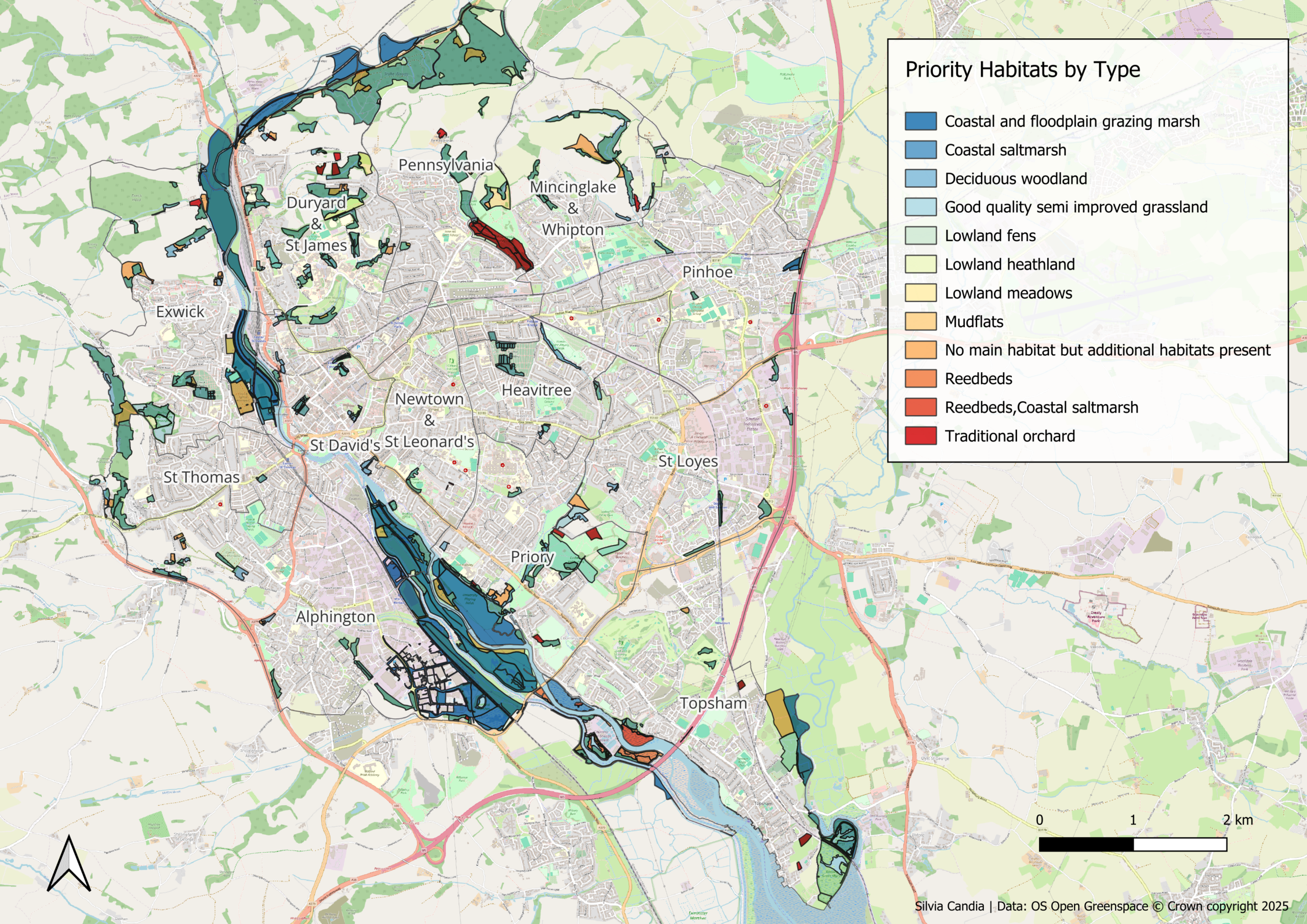 Exeter habitat types map, part 2